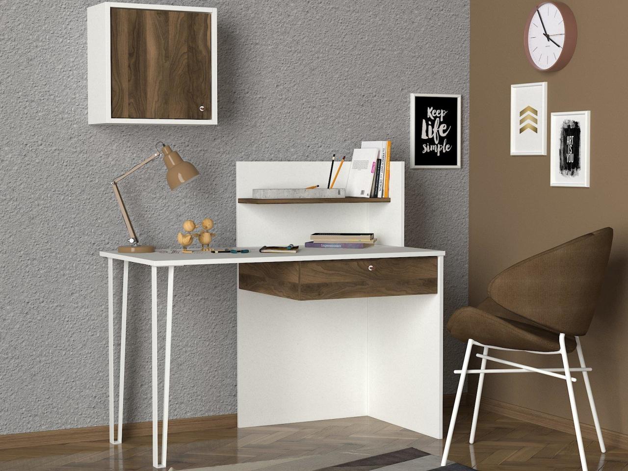 Dekorister Exclusive Punto Çalışma Masası Beyaz-Ceviz