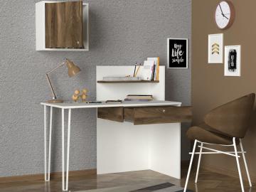 Dekorister Exclusive Punto Çalışma Masası Beyaz-Ceviz