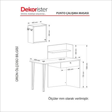 Dekorister Exclusive Punto Çalışma Masası Beyaz-Ceviz
