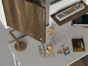 Dekorister Exclusive Punto Çalışma Masası Beyaz-Ceviz