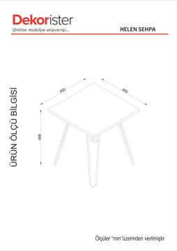 Dekorister Helen Metal Ayaklı Yan Sehpa Mermer