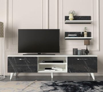 Geacles Tv Ünitesi Beyaz-Mermer