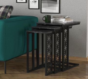 Dekorister Exclusive Klark Demir Zigon Sehpa Mermer