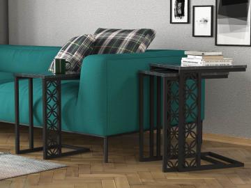 Dekorister Exclusive Klark Demir Zigon Sehpa Mermer