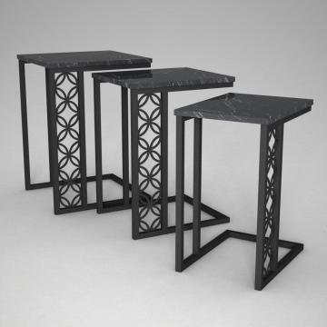 Dekorister Exclusive Klark Demir Zigon Sehpa Mermer