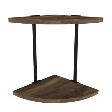 Dekorister Nibula Köşe Duvar Rafı Ceviz