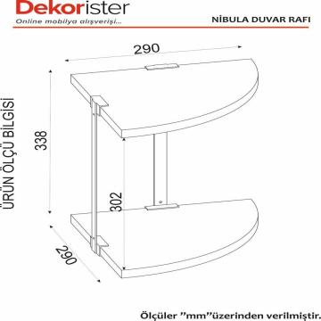 Dekorister Nibula Köşe Duvar Rafı Ceviz