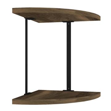 Dekorister Nibula Köşe Duvar Rafı Ceviz