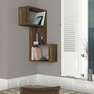 Folk Duvar Rafı Ceviz