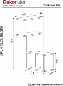 Folk Duvar Rafı Ceviz