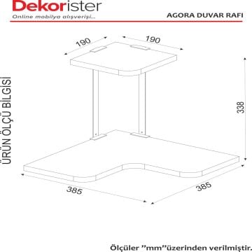 Agora Köşe Duvar Rafı Ceviz