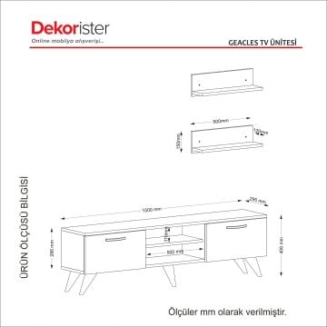 Dekorister Geacles Tv Ünitesi Beyaz-Ceviz