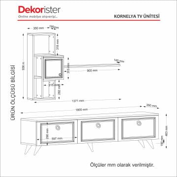 Dekorister Exclusive Kornelya Tv Ünitesi Beyaz