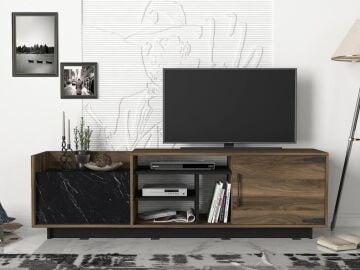 Dekorister Siento Tv Ünitesi Ceviz-Mermer