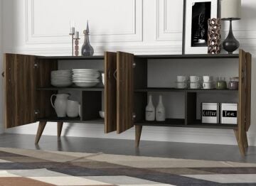 Wood Konsol Ceviz-Antrasit