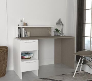 Mikasa Çalışma Masası Beyaz-Bohça