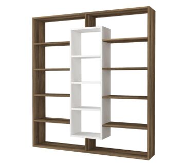 Ample Kitaplık Ceviz-Beyaz