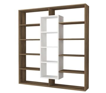 Ample Kitaplık Ceviz-Beyaz