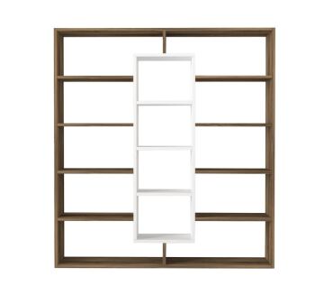 Ample Kitaplık Ceviz-Beyaz