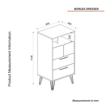 Borges Şifonyer Cura-Nehirkumu-Antrasit