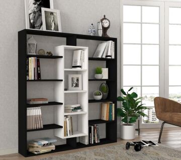 Ample Kitaplık Siyah-Beyaz