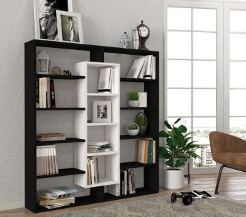 Ample Kitaplık Siyah-Beyaz