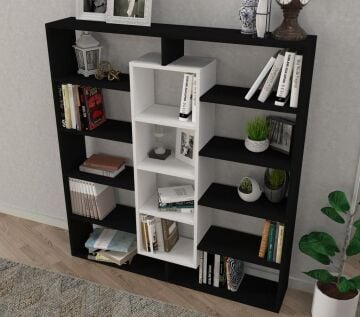 Ample Kitaplık Siyah-Beyaz