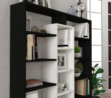 Ample Kitaplık Siyah-Beyaz