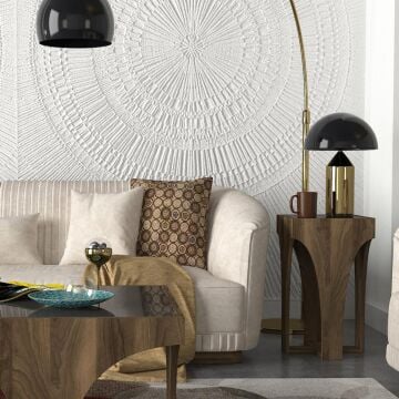 Litus Camlı Yan Sehpa Ceviz-Antrasit