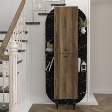 Nersa Kitaplık Ceviz-Mermer