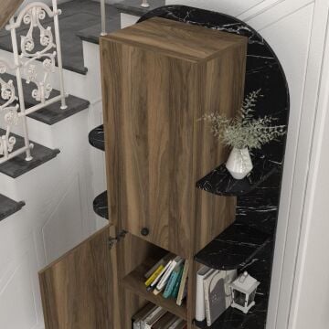 Nersa Kitaplık Ceviz-Mermer