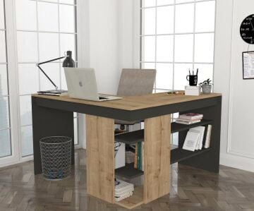 Dekorister Stylo Çalışma Masası Safir - Antrasit