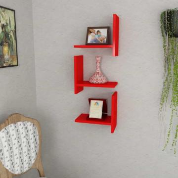 Dekorister Demand Duvar Rafı Kırmızı