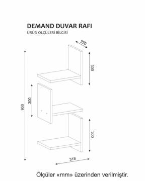 Dekorister Demand Duvar Rafı Kırmızı