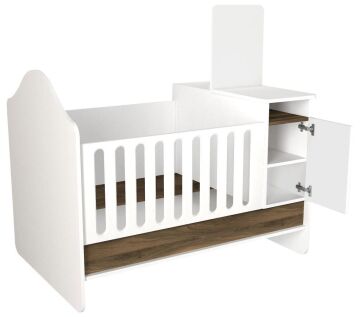 Lora Baby Büyüyen Beşik Beyaz-Ceviz