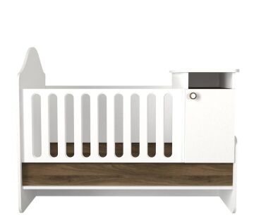 Lora Baby Büyüyen Beşik Beyaz-Ceviz