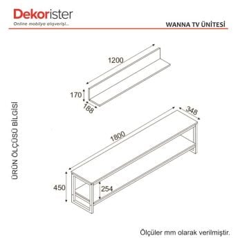 Dekorister Wanna Metal Tv Ünitesi Patik