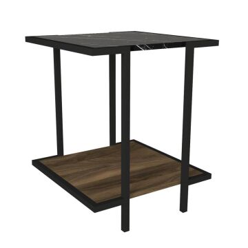 Minerva Yan Sehpa Ceviz-Mermer