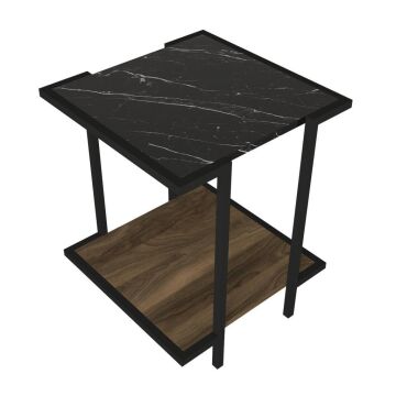 Minerva Yan Sehpa Ceviz-Mermer