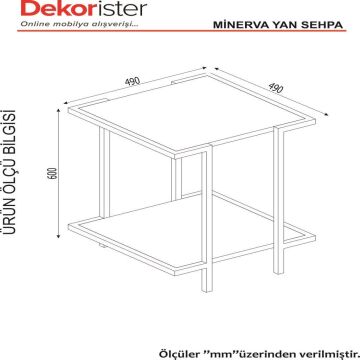 Minerva Yan Sehpa Ceviz-Mermer