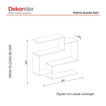 Porto Duvar Rafları Beyaz