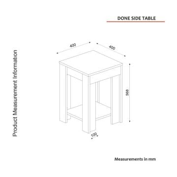 Done Yan Sehpa Beyaz-Rebab