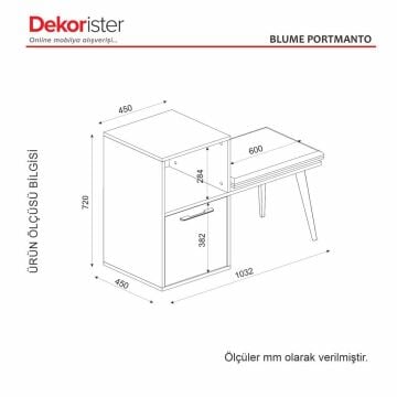 Blume Puflu Dresuar Portmanto Ayakkabılık Ceviz - Siyah