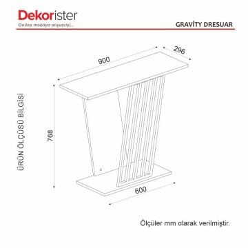 Dekorister Gravity Dresuar Siyah - Mermer