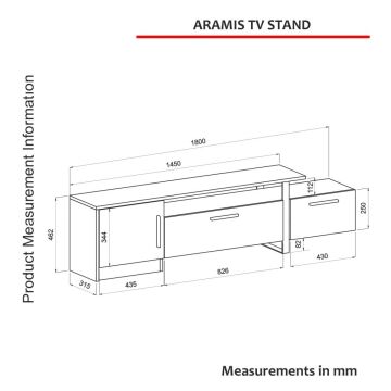 Aramis Tv Sehpası Beyaz - Gold