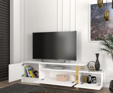 Aramis Tv Sehpası Beyaz - Gold
