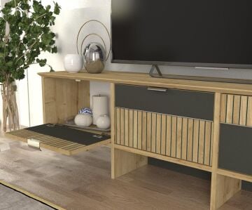 Poleth Tv Stand Safir - Antrasit - Bona