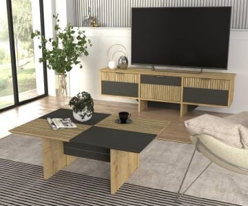 Poleth Tv Stand Safir - Antrasit - Bona