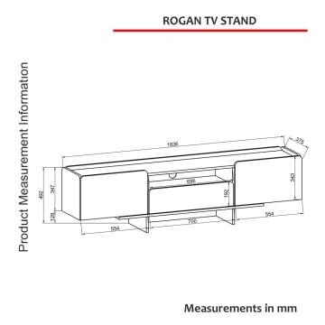 Rogan Tv Stand Kumtaşı - Senkronsiyah