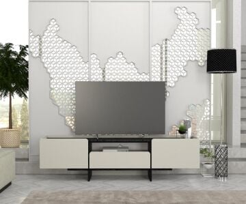 Rogan Tv Stand Kumtaşı - Senkronsiyah